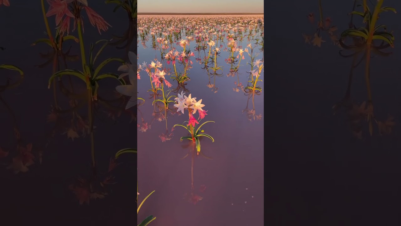 The flowering of Sandhof desert lilies in Namibia 