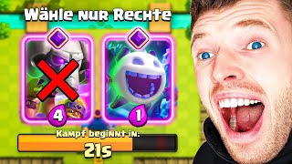 NUR RECHTE KARTEN WÄHLEN, BIS ICH 12 SIEGE HABE...😨 | Clash Royale Deutsch