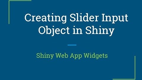 Shiny web app Tutorial | How to create reactive shiny Slider Input Widget | R Programming Tutorial