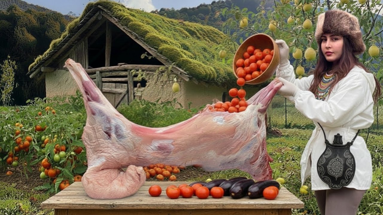 🌲🔥 Hard Rural Life & Cooking Delicious Lamb Tacos Over Fire