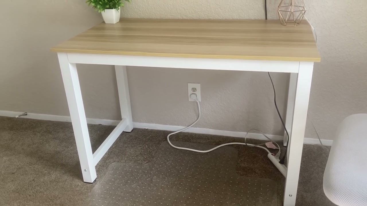Tribesigns Computer Desk Review, Nice Size Strong Sturdy Desk! Solid Wood Top n Metal Frame!