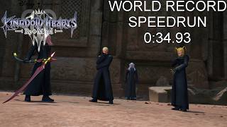 KH III ReMind [Critical Mode] Xemnas, Marluxia, Luxord, Larxene [WR] Speedrun 0:34.93 [WORLD RECORD]