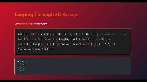 Multidimensional Arrays in Java | 2D Arrays Explained with Examples