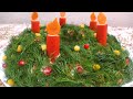 Праздничный салат Рождественский Венок с Крабовыми палочками / Christmas Salad with Crab Sticks