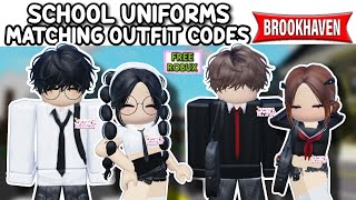 SCHOOL UNIFORM GIRL AND BOY MATCHING OUTFIT ID CODES FOR BROOKHAVEN 🏡RP, BERRY AVENUE & BLOXBURG 🤩📚