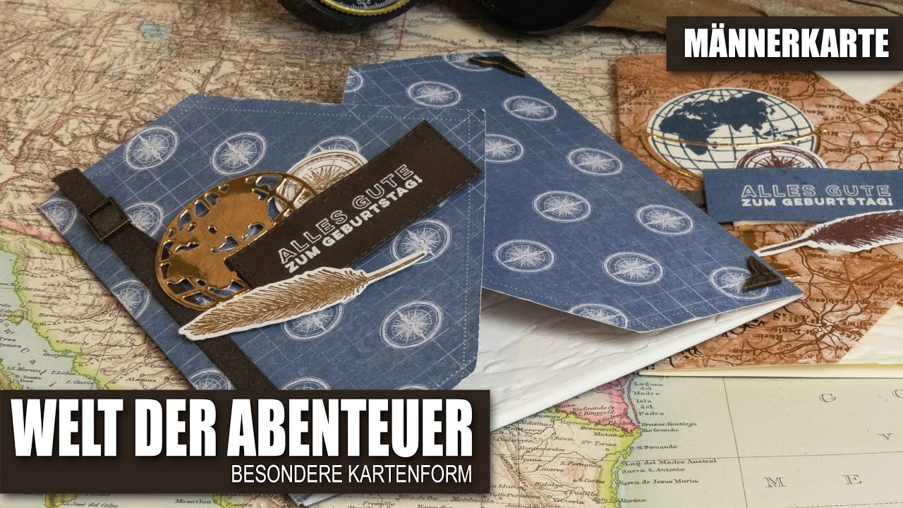 Männerkarte Welt der Abenteuer | Wunderbare Welt | Quadratische Karte mit diversen Klappen