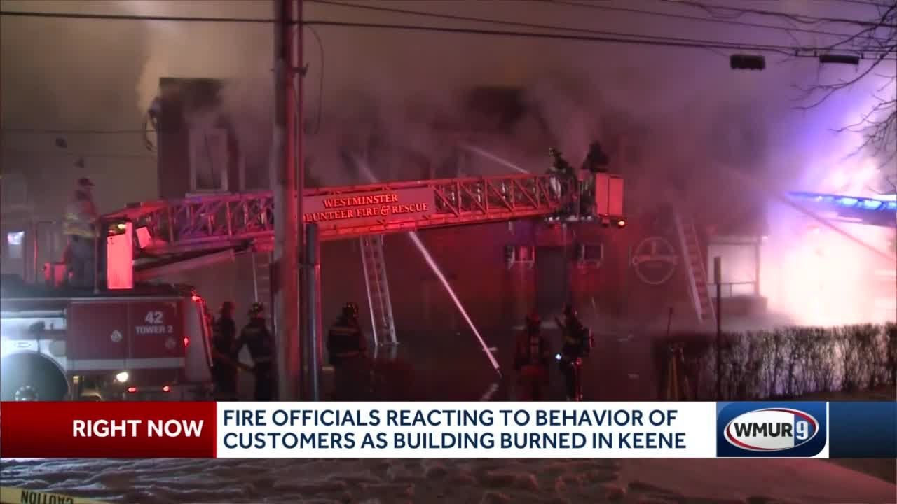 Fire officials react to behavior of customers as building burned in Keene