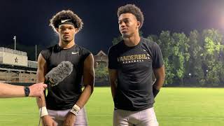 Vanderbilt's Mike Wright and Will Sheppard, Aug. 11, 2021