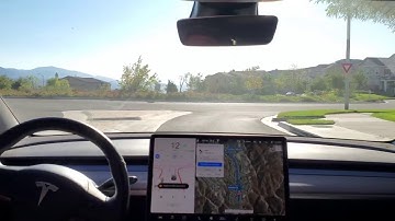 Model 3 - Beta FSD - 2nd run through roundabout - 2020.40.8.11 - 28 Oct 2020