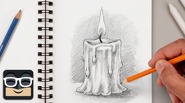 How to Draw a Realistic Candle | Step by Step Art Lesson for Beginners