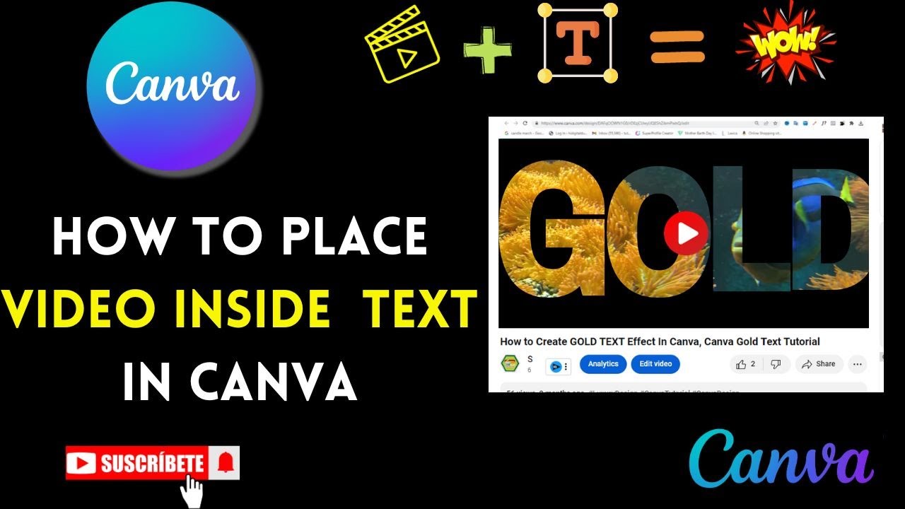 how to place video inside the text using canva canvatutorial 