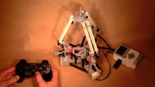 PS3 gamepad controlling LEGO Mindstorms EV3 delta robot directly over Bluetooth