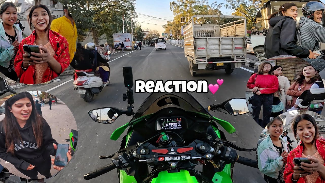 First Day in College on My Kawasaki Zx10r | Cute Girl Reaction | Market Reaction 5 #z900 #cute
