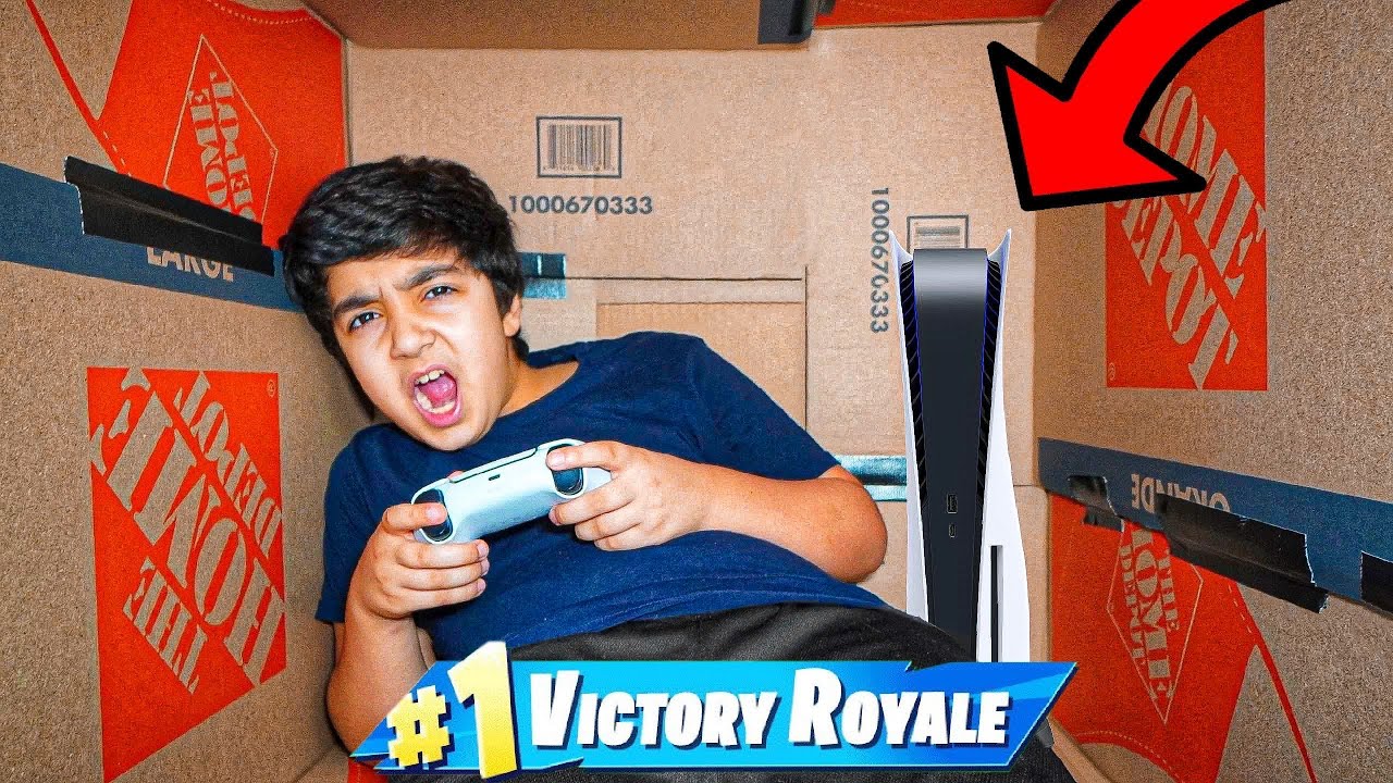 ⁣Mailing My Little Brother In A Box While Playing FORTNITE On The PS5 (MAIL MYSELF CHALLENGE!)