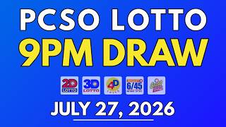 PCSO Lotto Result Today July 27, 2026 | 9PM LIVE Results