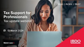 TSP Tax Update Webinar 13 March 2024