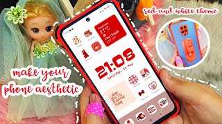 how to make your android phone aesthetic | red theme ❤️ iOS 14 customization + magic widget screenshot 5