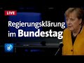 Corona: Merkel ruft zu Tests auf | Regierungserklärung im Bundestag