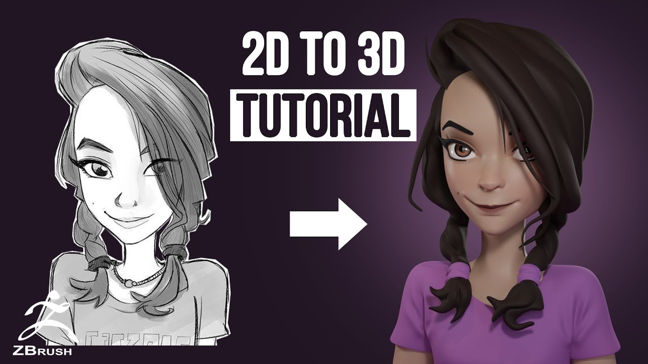 Zbrush from 2D to 3D stylized character Sculpting - Zbrush 2022 - YouTube