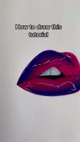 How to draw glossy lip: Tutorial #shorts