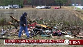Deadly storm system rips through South.