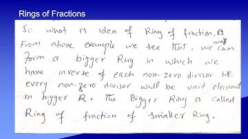 Ring theory| ring of fractions|