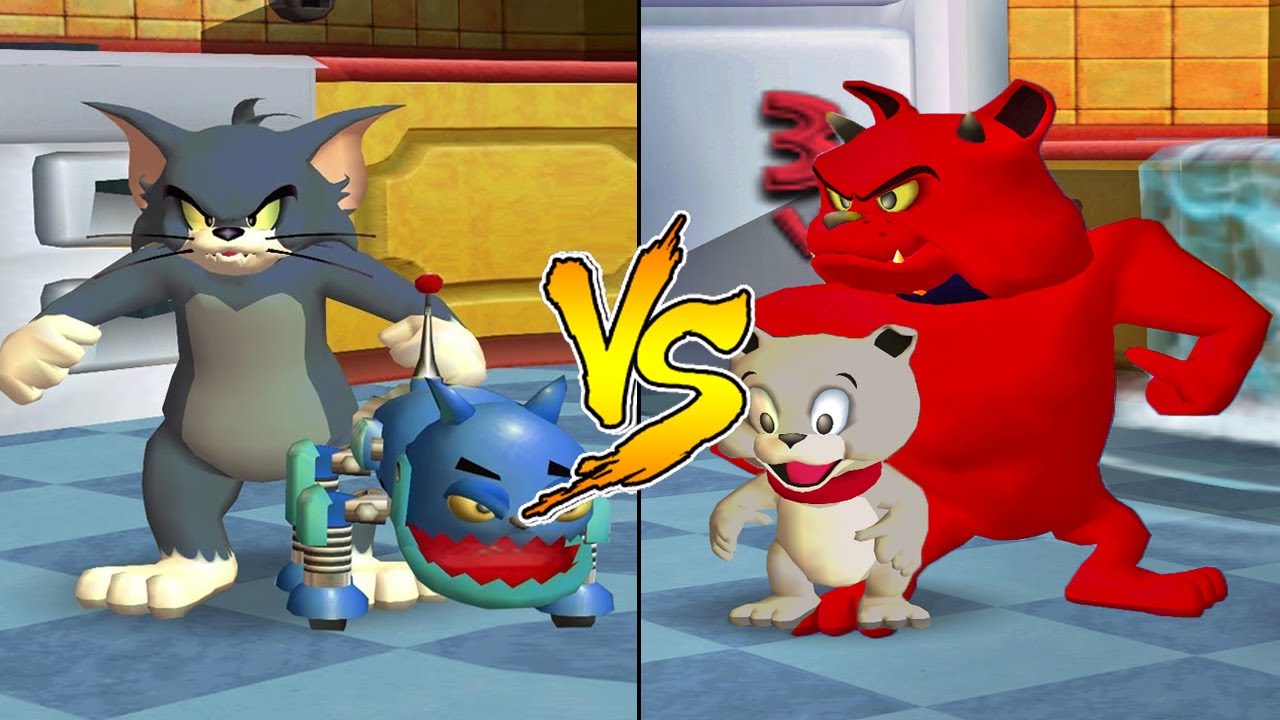 Tom and Jerry in War of the Whiskers HD Tom Vs Robot Cat Vs Tyke Vs Spike (Master Difficulty)