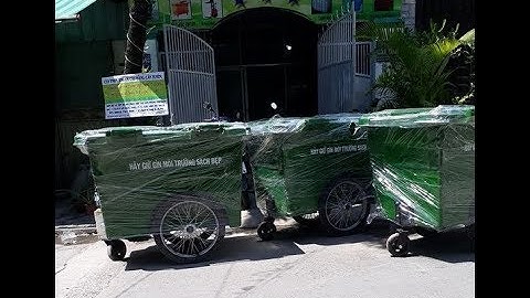 Xe rác 660 lít 3 bánh hơi, xe thu gom rác 660L 3 bánh đúc đặc, thùng rác 660L 4 bánh xe