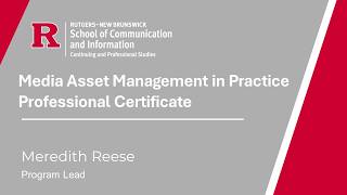 Details August 27, 2026, Online Info Session, CPS Media Asset Management Certificate Update