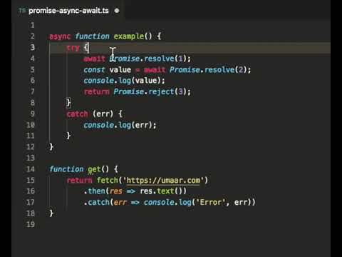 VS Code Promise chain to async/await refactor