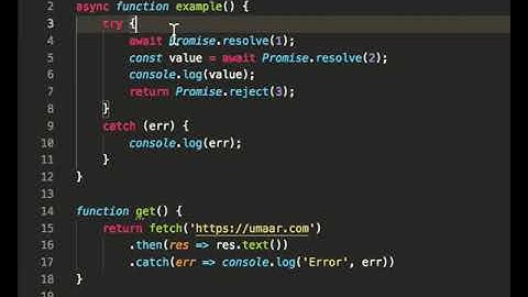 VS Code Promise chain to async/await refactor