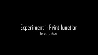 Python Experiment 1: Print Function