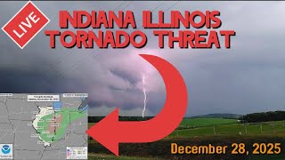 🔴STORM CHASERS LIVE🔴Mt. Zion, IL Tornado to Rockville, IN Tornado Warning as they happened 12/28/25
