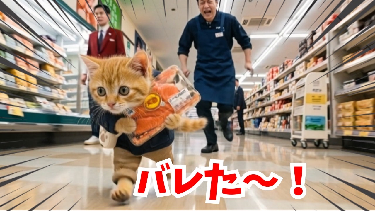 サーモンを持って逃げた猫の結末…【チョロのお出掛け】