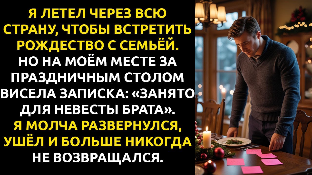Я увидел записку на своём стуле в Рождество... и НАВСЕГДА вычеркнул семью из жизни.
