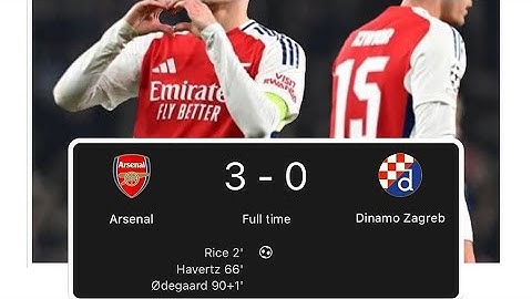 Arsenal 3-0 Dinamo Zagreb UEFA Champions League Goals and Highlights