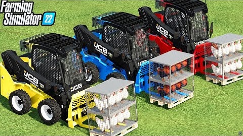 LOADER OF COLORS! TRANSPORTING AND SELLING CHICKENS AND ROCKS WITH THE JCB 325T! FS 22