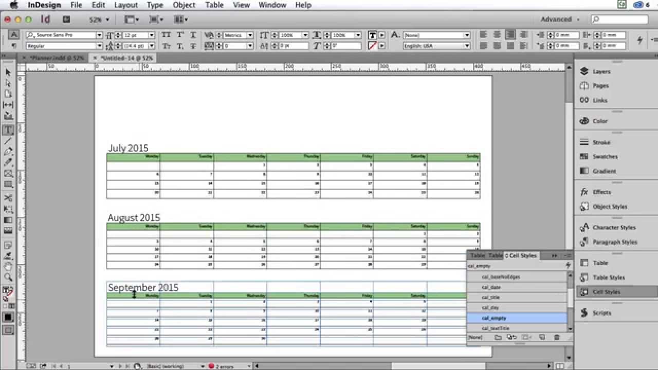 Create Planner Printables Adobe Indesign