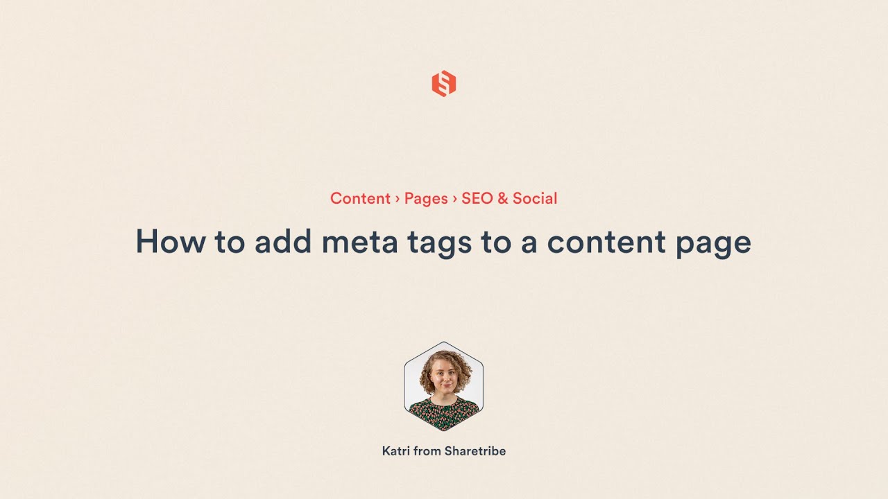 How to add meta tags to a content page | Sharetribe Tutorial