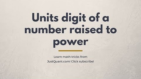 Calculating Units Digit
