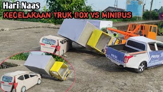 Sama Sama Ugal-ugalan Sebuah Minibus Dan Truk Box Mengalami Kecelakaan 😱