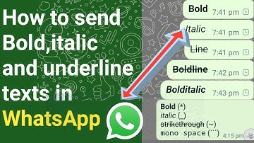 How To Write Bold Italic And Underline Texts In WhatsApp Messages || WhatsApp Bold and italic Text