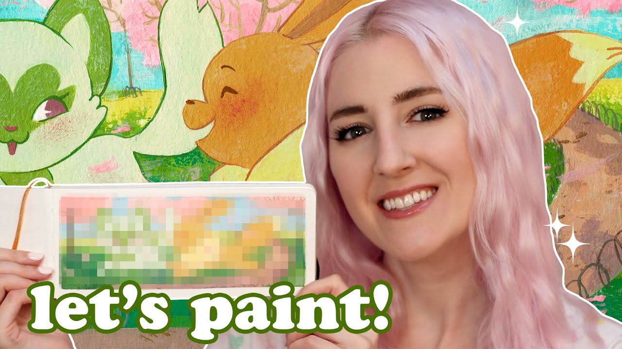 Let's Paint - Pokemon in Cherry Blossoms (ASMR soft spoken)