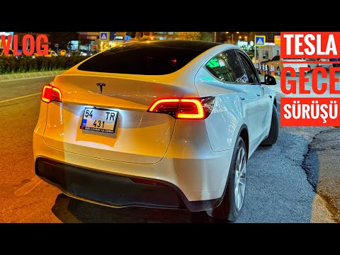 TESLA MODEL Y OTOBAN GECE SÜRÜŞÜ | NE YAKIYOR? | SOHBET VLOG