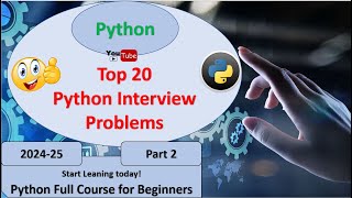 Top 20 Part 2  Python Interview Problems and Their Solutions | Ace Your Data Analyst Interview