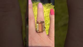 Famous Vintage 18ct Yellow Gold Rectangular-Cut Citrine 20cts Wealth