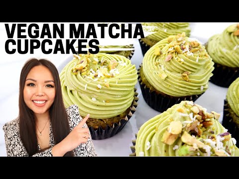 How to Make VEGAN Cupcakes: THE BEST Vegan Matcha Green Tea & Olive Oil Cupcake Recipe