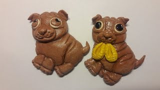 Символ 2018 года. Магнит на холодильник "Собачка с лаптями". Солёное тесто. Символ 2018 года. Магнит на холодильник "Собачка с лаптями". Солёное тесто.