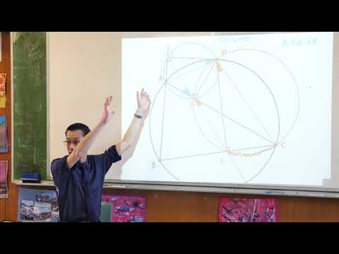 Tough Circle Geometry Question (2 of 2: Proving points collinear)