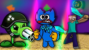 FNF Character Test | NOOB VS PRO VS HACKER | RAINBOW FRIENDS Huggy Wuggy Minecraft